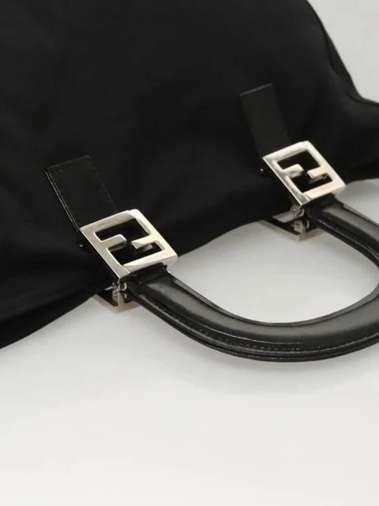 FENDI Hand Bag Nylon Black Silver Auth 122023 - Picture 7 of 16